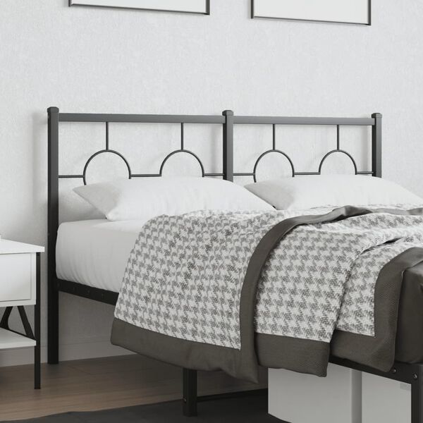 vidaXL Metal Replace Headboard Black 140 cm