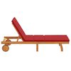 vidaXL Sun Lounger Reclining Brown 63 x 199 x 85cm Solid Acacia wood