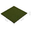 vidaXL Artificial Grass Tiles 4 pcs 50x50x2.5 cm Rubber