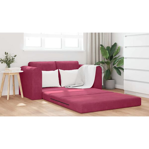 vidaXL Sofa Bed Wine Red 148 x 71 x 83 cm Velvet