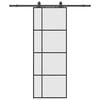 vidaXL Sliding Door with Hardware Set Black 76x205 cm ESG Glass