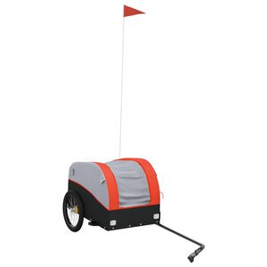 vidaXL Bike Trailer Black and Orange 30 kg Iron