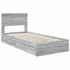 vidaXL Storage Bed with Drawer Grey Sonoma 90 x 190 cm Engineered Wood