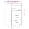 vidaXL Drawer Cabinet Old Wood 40x50x76 cm Engineered Wood