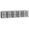 vidaXL Outdoor Dog Kennel with Roof Steel 18.43 m&sup2;