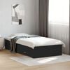 vidaXL Bed Frame with Drawers without Mattress Black 75x190 cm Small Single