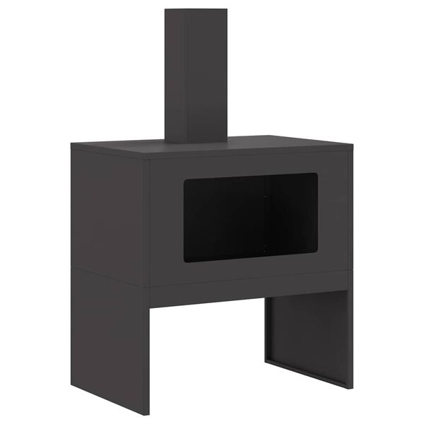 vidaXL Fire Pit Black 60 x 40 x 96 cm Steel