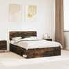 vidaXL Bed Frame Smoked Oak 150 x 200 cm Solid Pine Wood