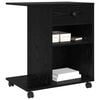 vidaXL Printer Stand Plain Black Oak 60 x 40 x 68.5 cm Engineered Wood