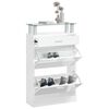 vidaXL Shoe Cabinet High Gloss White 63x24x104 cm Engineered Wood
