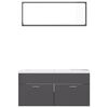 vidaXL Bathroom Furniture Set High Gloss Grey Engineered Wood