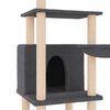 vidaXL Cat Tree with Sisal Scratching Posts Dark Grey 132 cm