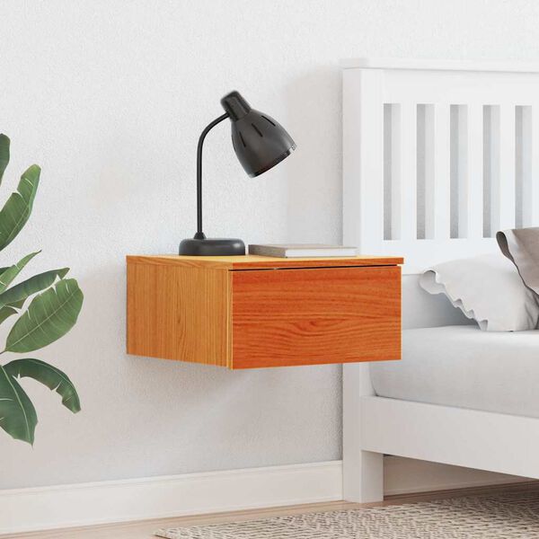 vidaXL Bedside Table Wax Brown 37 x 35 x 18.5 cm Solid pine wood