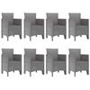 vidaXL Garden Dining Set 9 pcs White Polypropylene