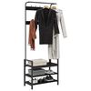 vidaXL Coat Rack with Shelf Black oak 75 x 34 x 184 cm Engineered wood