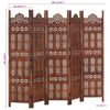 vidaXL Hand carved 5-Panel Room Divider Brown 200x165 cm Solid Mango Wood