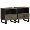 vidaXL Bedside Cabinets 2 pcs Black 40x33x46 cm Solid Wood Mango