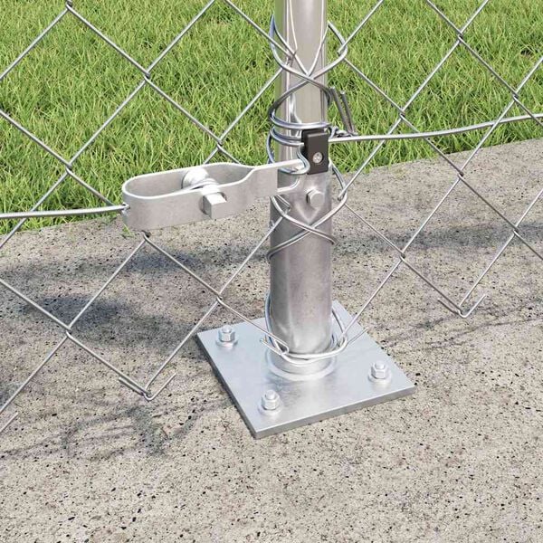 vidaXL Fence Post Silver 10 x 0.8 m (60 x 60 mm mesh) Steel