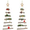 vidaXL&nbsp;Hanging Christmas Trees with Top Stars 2 pcs 42x90 cm Natural Branch