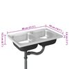 vidaXL Kitchen Sink with Double Basins Silver 800x500x155 mm Stainless Steel