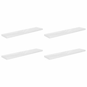 vidaXL Floating Wall Shelves 4 pcs High Gloss White 120x23.5x3.8 cm MDF