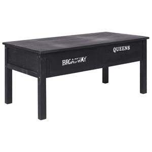 vidaXL Coffee Table | Black | Paulownia wood, Poplar wood | Medium