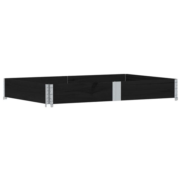 vidaXL Pallet Collar Black 150x100 cm Solid Wood Pine