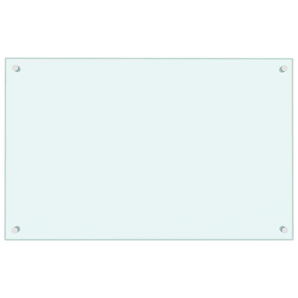 vidaXL Kitchen Backsplashes 2 pcs White 80x50 cm Tempered Glass