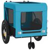 vidaXL Pet Bike Trailer Blue and Black Oxford Fabric and Iron