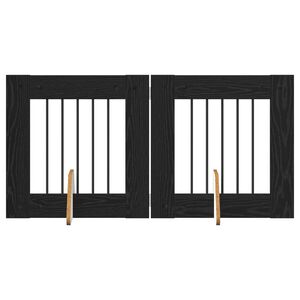 vidaXL Dog Gate with Stands 2 pcs Black Oak 60 x 60 cm Engineered Wood