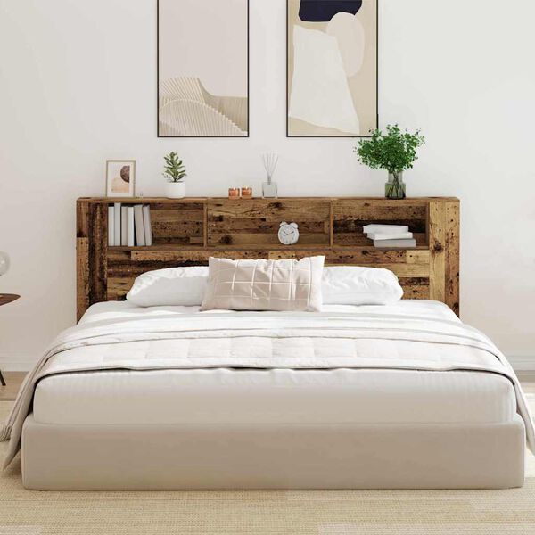 vidaXL Headboard Cabinet 220 x 18,5 x 104,5 cm Engineered wood