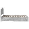 vidaXL Bed Frame Concrete Grey 120 x 200 cm Engineered Wood