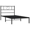 vidaXL Metal Bed Frame without Mattress with Headboard Black 107x203cm