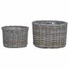 vidaXL Planter Basket with Storage 2 pcs Grey