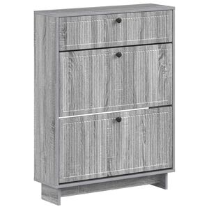vidaXL Shoe Cabinet EDE 78 x 24 x 103 cm Engineered Wood Grey Sonoma