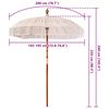 vidaXL Macrame Parasol Cream 190 x 190 x 260 cm