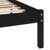 vidaXL Bed Frame without Mattress Black Solid Wood Double