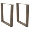 vidaXL Dining Table Legs V-Shape 2 pcs Natural Steel 80x(72-73.3) cm Steel