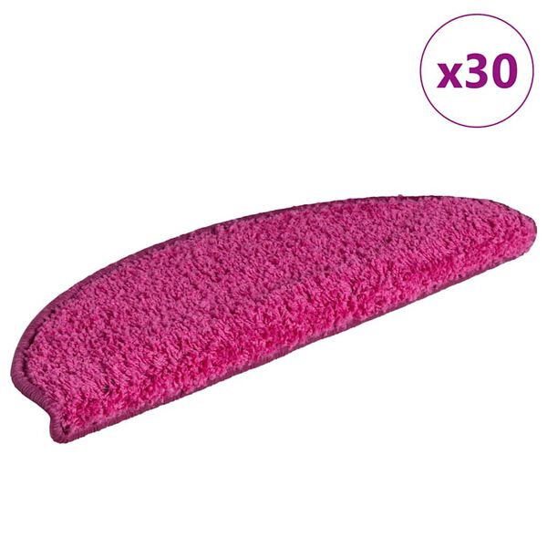 vidaXL Stair Mats 30 pcs 65x21x4 cm Pink Half Round Large