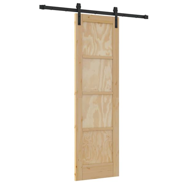vidaXL Sliding Door Brown 61 x 198.5 cm Solid Pine Wood