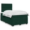 vidaXL Box Spring Bed with Mattress Dark Green 120x200 cm Velvet