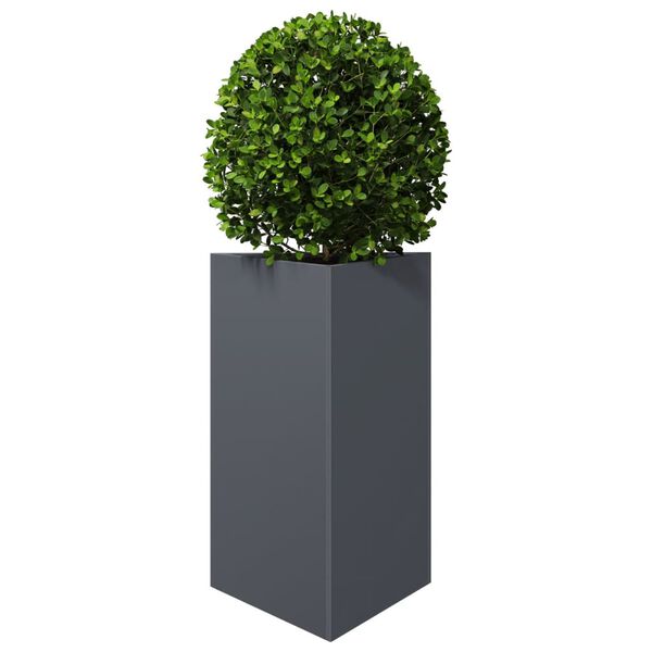 vidaXL Garden Planter Anthracite Triangular 50x43x75 cm Steel