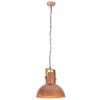 vidaXL Industrial Hanging Lamp 25 W Copper Round Mango Wood 52 cm E27