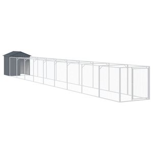 vidaXL Dog House with Roof Anthracite 117x1017x123 cm Galvanised Steel