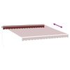vidaXL Manual Retractable Awning with LED Burgundy 400x350 cm