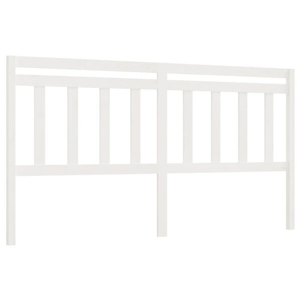 vidaXL Bed Headboard White 186x4x100 cm Solid Wood Pine
