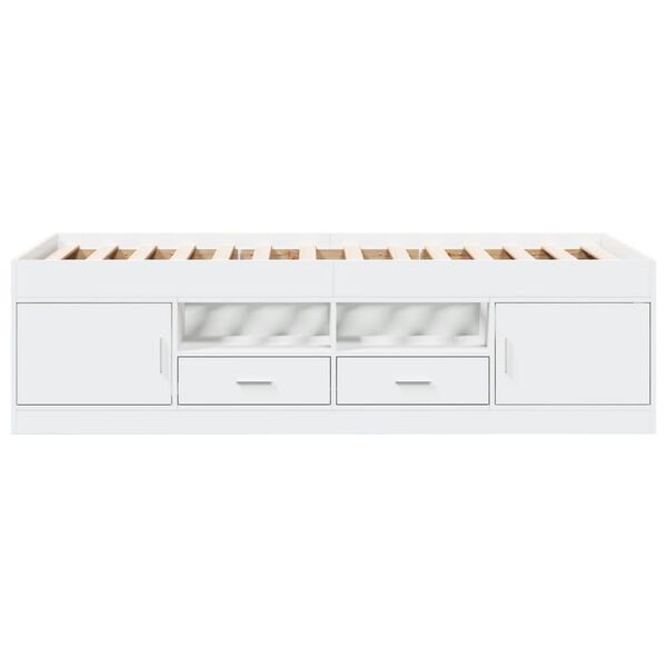 vidaXL Daybed with Drawers without Mattress White 90x200 cm
