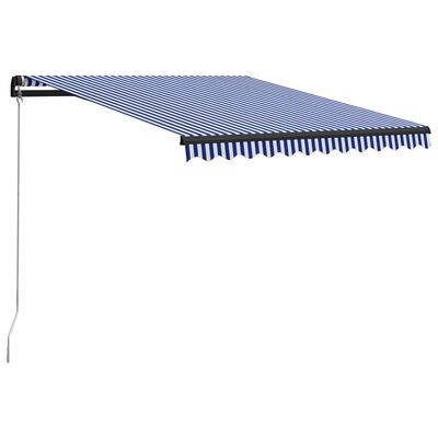 vidaXL Manual Retractable Awning 350x250 cm Blue and White
