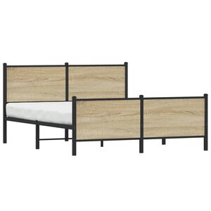 vidaXL Metal Bed Frame without Mattress Sonoma Oak 150x200 cm King Size
