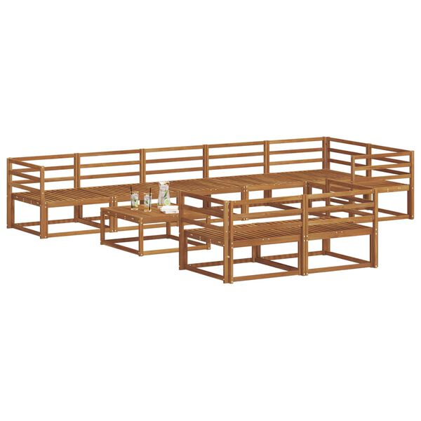 vidaXL Outdoor Sofa Set 9 pcs Natural Solid Acacia Wood